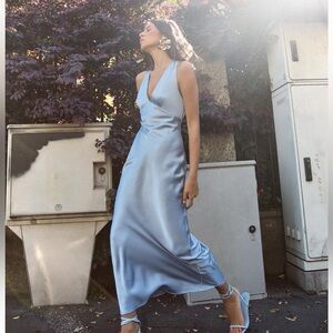 ZARA SATIN EFFECT MIDI DRESS